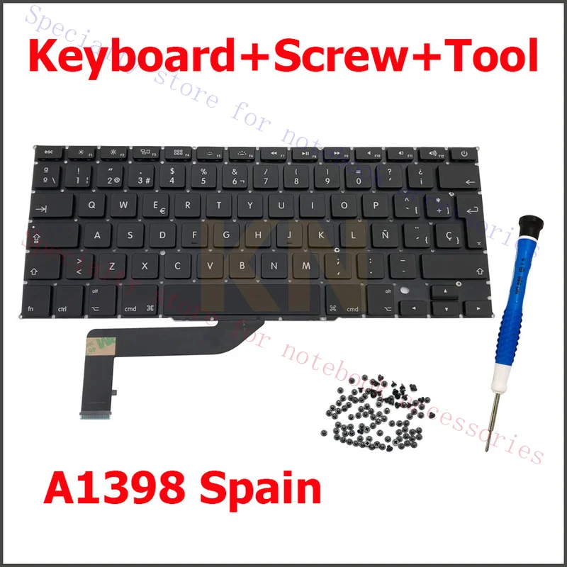 FFF++ New Spanish For Macbook Pro Retina 15A1398 Spain Keyboard 2012 2013 2014 2015