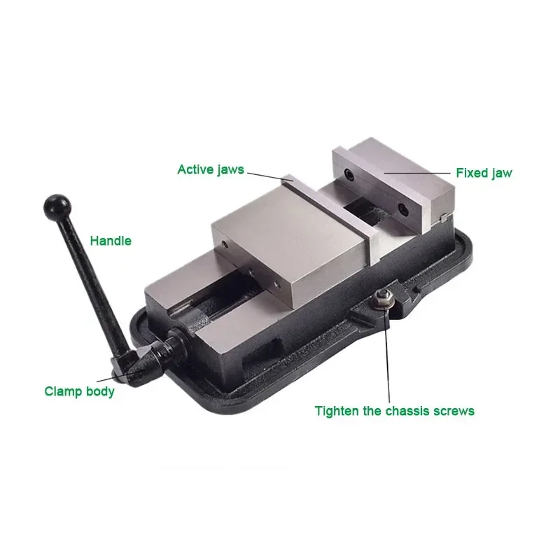 

4 Inch Heavy-Duty Industrial-Grade Flat-Nose Pliers with Angle-Fixed High-Precision Hydraulic Table Vise for Milling Machines