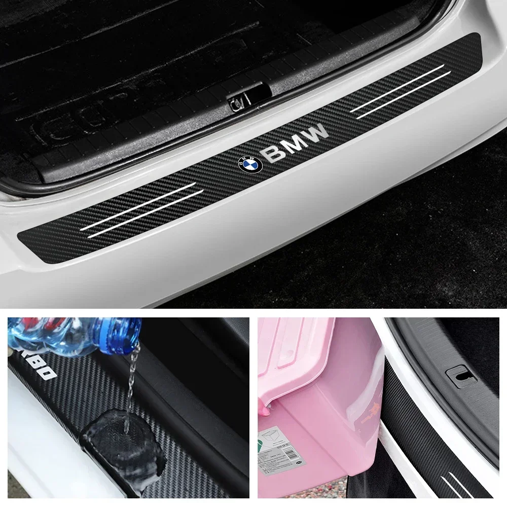 Car Rear Bumper Protector Sticker Carbon Fiber Vinyl Car Tail Trunk Guard Accessorie for BMW E36 E46 E60 F10 E39 E87 E92 E87 E90