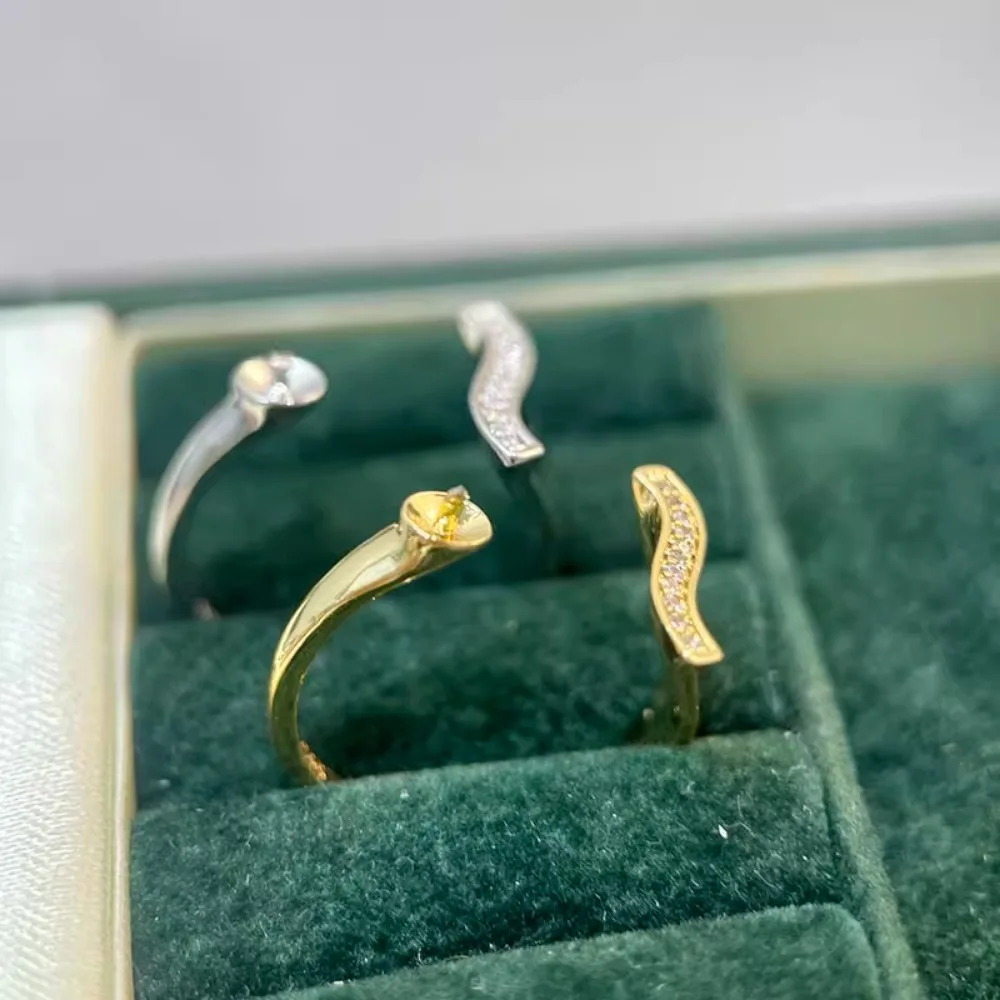 

5pcs Adjustable Gold Plated Pearl Ring Settings Findings & Accessories-for Jewelry Making Bulk Wholesale Craft Supplies 9-12mm