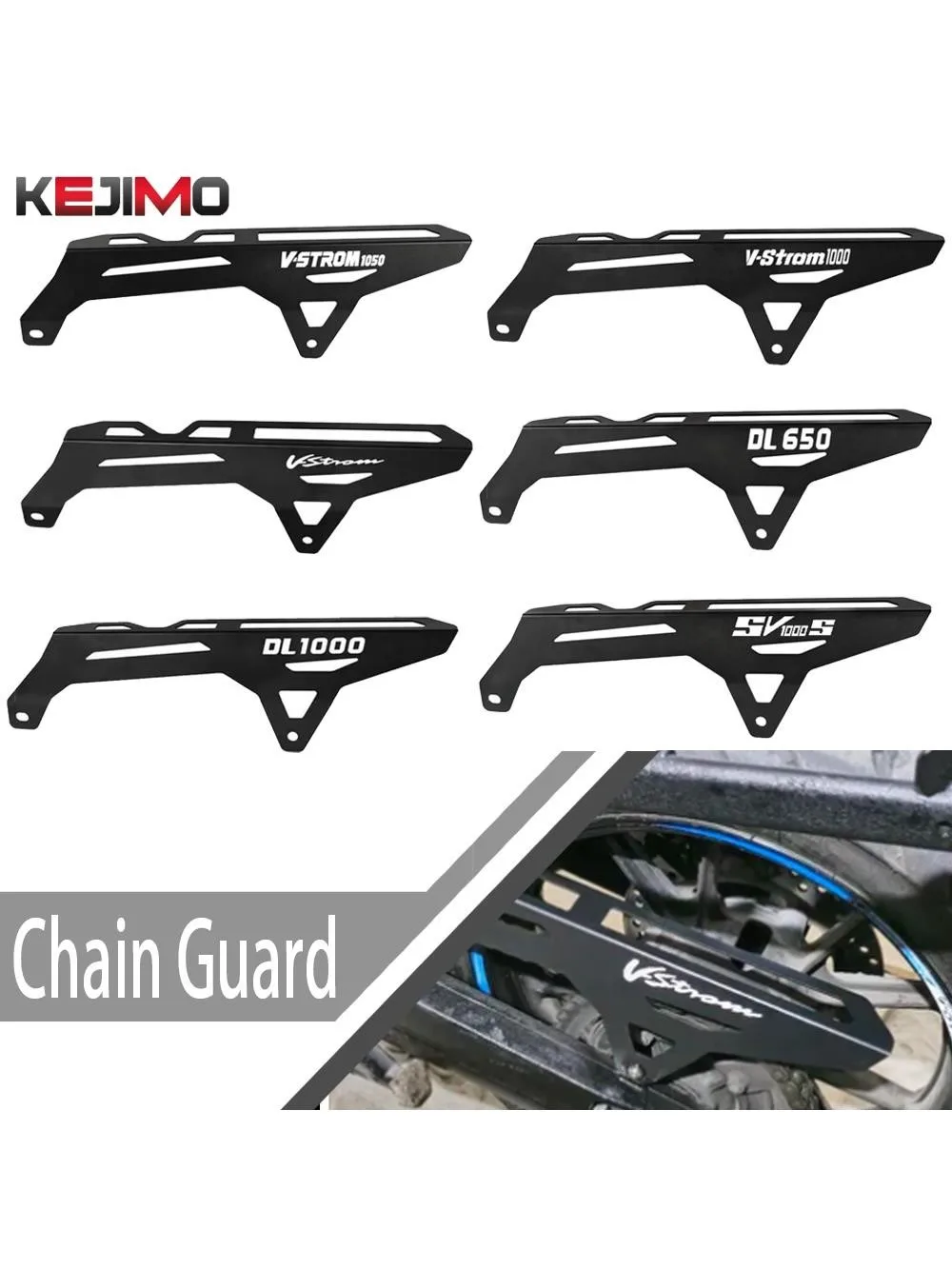 Aluminiowa osłona łańcucha DL650 DL1000 V-STROM 650 1000 1050 XT, ochraniacz zębatki do Suzuki VSTROM650 VSTROM1000 2004-2021 — 2