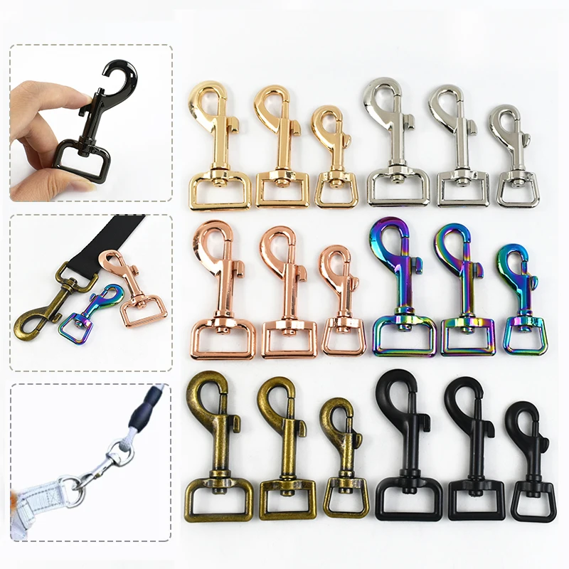 

Meetee 2/5Pcs 15-25mm Swivel Trigger Small Carabiners Metal Buckles Dog Collar Lobster Clasp for Ribbon Strap Snap Hook Hardware