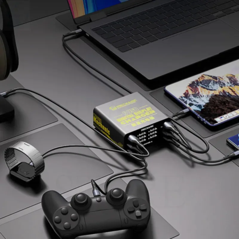 ميكانيكي F-POWER 6 شحن ذكي يدعم الشحن السريع مع شاشة LCD 40 وات لهاتف iPhone Huawei XIAOMI SAMSUNG OPPO VIVO