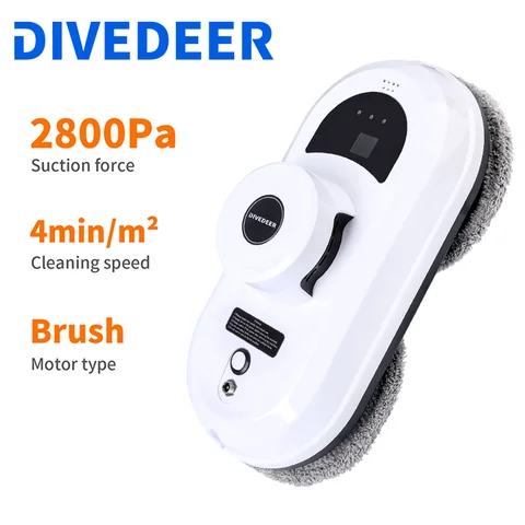 DIVEDEER 지능형 유리 청소 로봇은 물을 뿌리지 않습니다/자동 물 스프레이 로봇 가정용 전기 유리 청소 기계