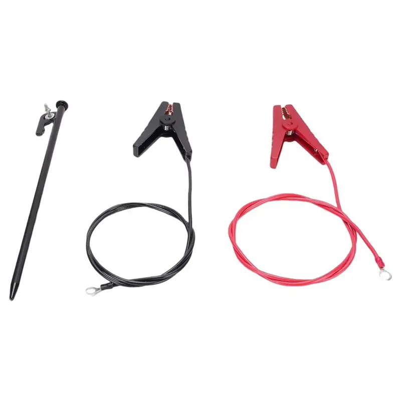 PORK-For Reliable Fence Circuit Completion Solar Electric Fence Ground Rod And Charging Cable Set With For Alligator Clips