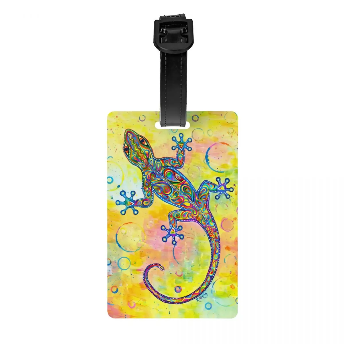 Custom Gecko Psychedelic Paisley Lizard แท็กกระเป๋าเดินทางกระเป๋าเดินทางสัมภาระความเป็นส่วนตัว Cover ID Label