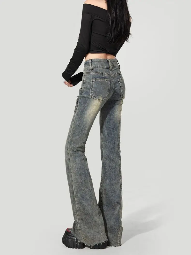 

Retro High-waisted Flared Jeans Women's 2025 Summer Thin New Slim-fit Pants