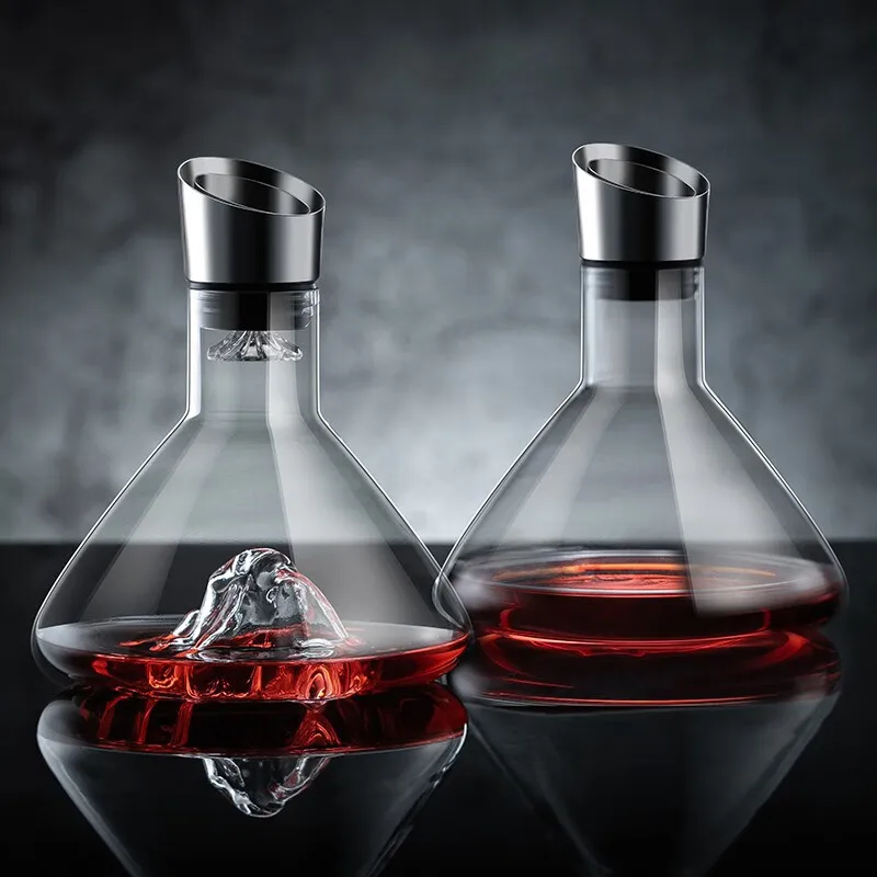 

1500ml Creatieve Wine Decanter Transparent Iceberg Design Lead-Free Crystal Glass Wine Accessories High-End Barware Decanters