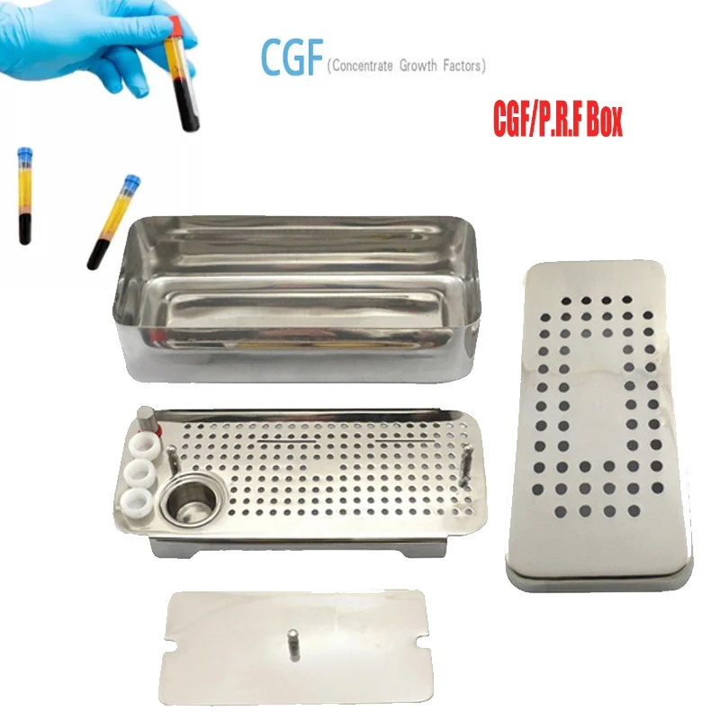 

Dental Stainless Steel PRF&CGF Speical Tool Box for Centrifuge /Platelet Rich Fibrin Set Bone Implant Surgery Membrane Kit