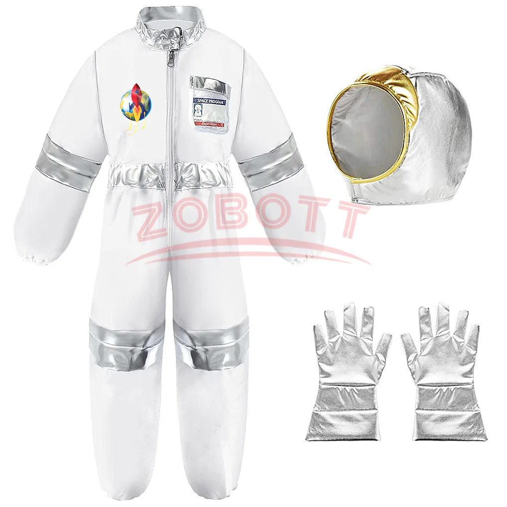 Childrens Party Game Astronaut Costume Role-Playing Halloween Costume Carnival Cosplay Full Dressing Ball kids Rocket Space Suit