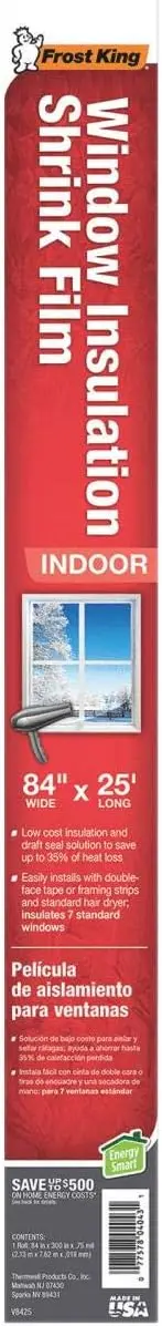 

Thermwell V8425 84" x 25' Shrink Wind Film Window Shrink Kit