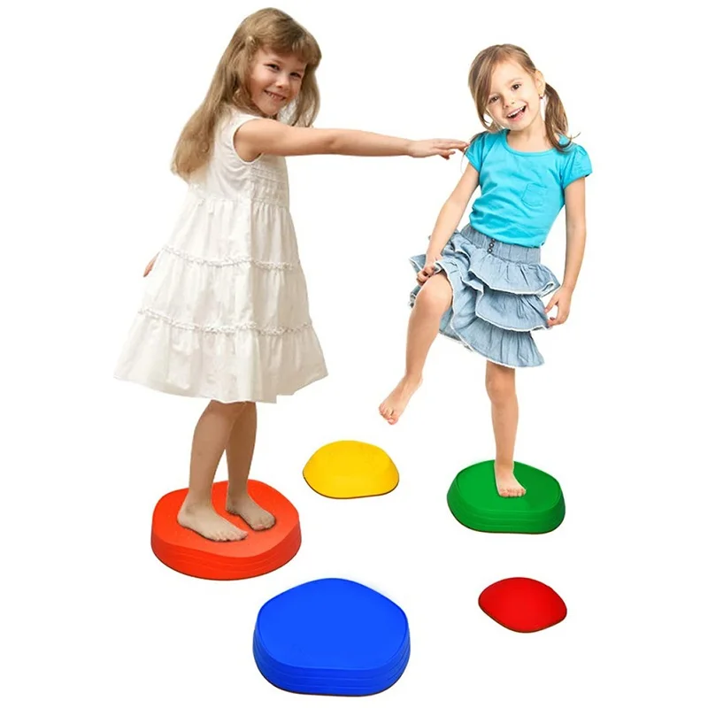 Kids Balance Stepping Stone For Balance Blocks for Exercise Balance And Coordination Indoor Outdoor Rainbow Crossing River Stone