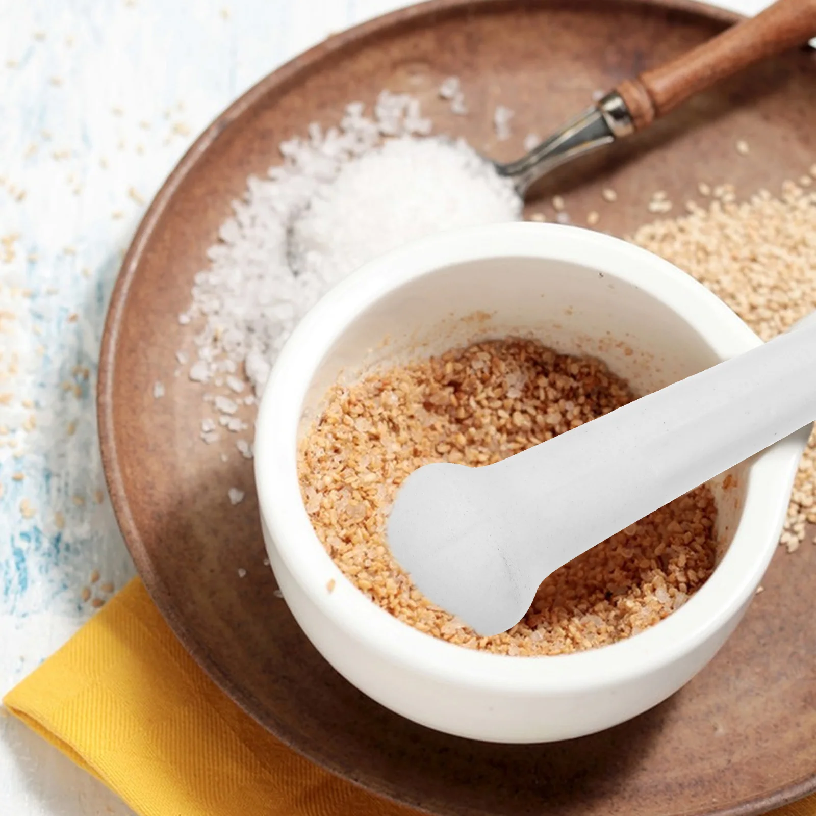 

Ceramic Food Grinding Rod Pestle Small Manual Kitchen Tool Garlic Ginger Grinder Powder Maker Ergonomic Pestle Only