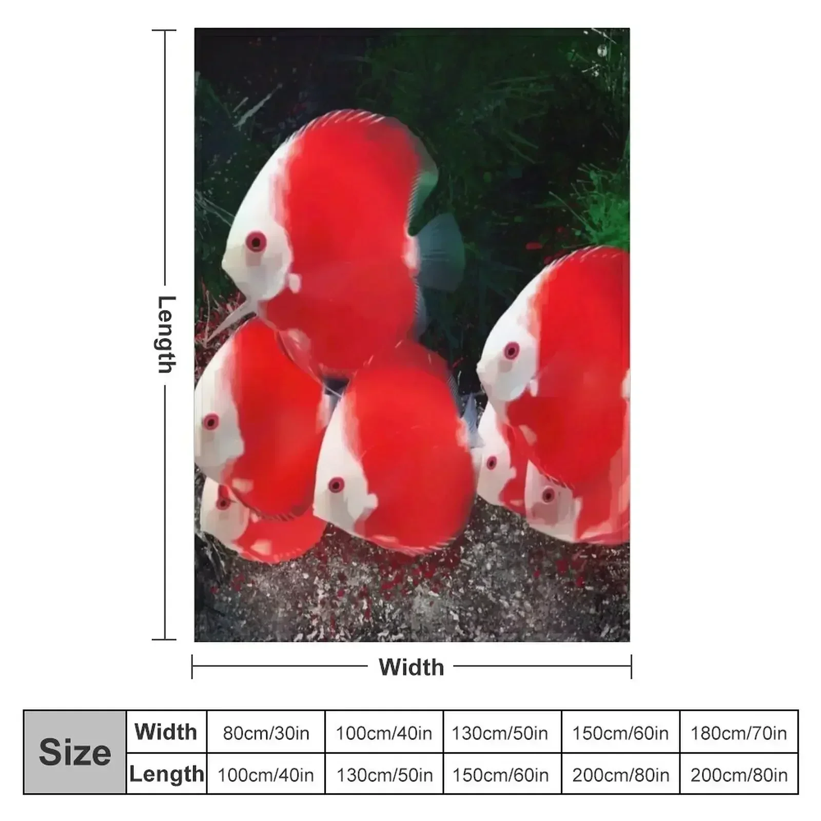 White Face Red Discus School Throw Blanket couch cozy soft plush fuzzy picnic outdoor blanket