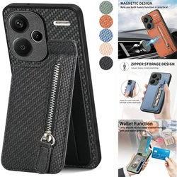 For Xiaomi 17T 15T 14T 13T Pro 5G Luxury Case Zipper Leather Wallet Funda For Redmi Note 13 Pro Plus Back Cover Mi 15T 14T Etui