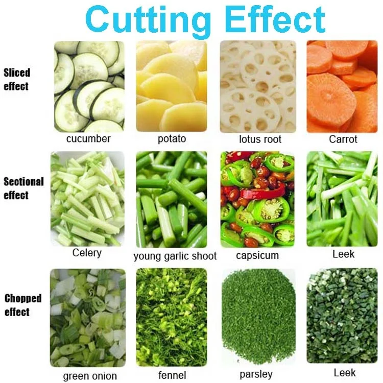 Commercial Fruit Cabbage Celery Leek Spinach Green Onion Cucumber Carrot Shredder Slicer Chopper Vegetable Cutter