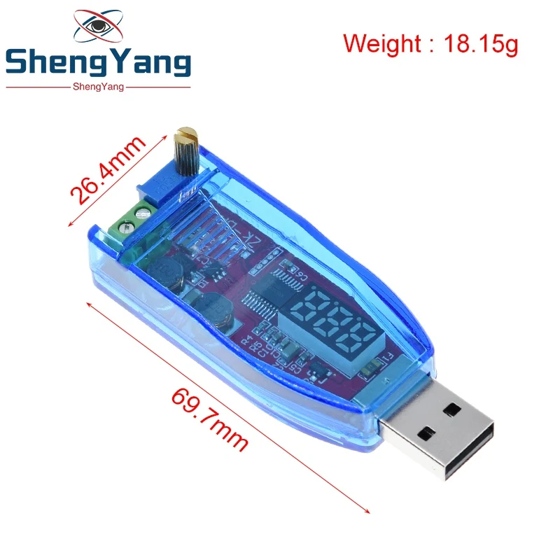 LED DC-DC 5V to DC 1-24V Adjustable Potentiometer USB Step Up/Down Buck Boost Converter Power Supply Voltage Regulator Module