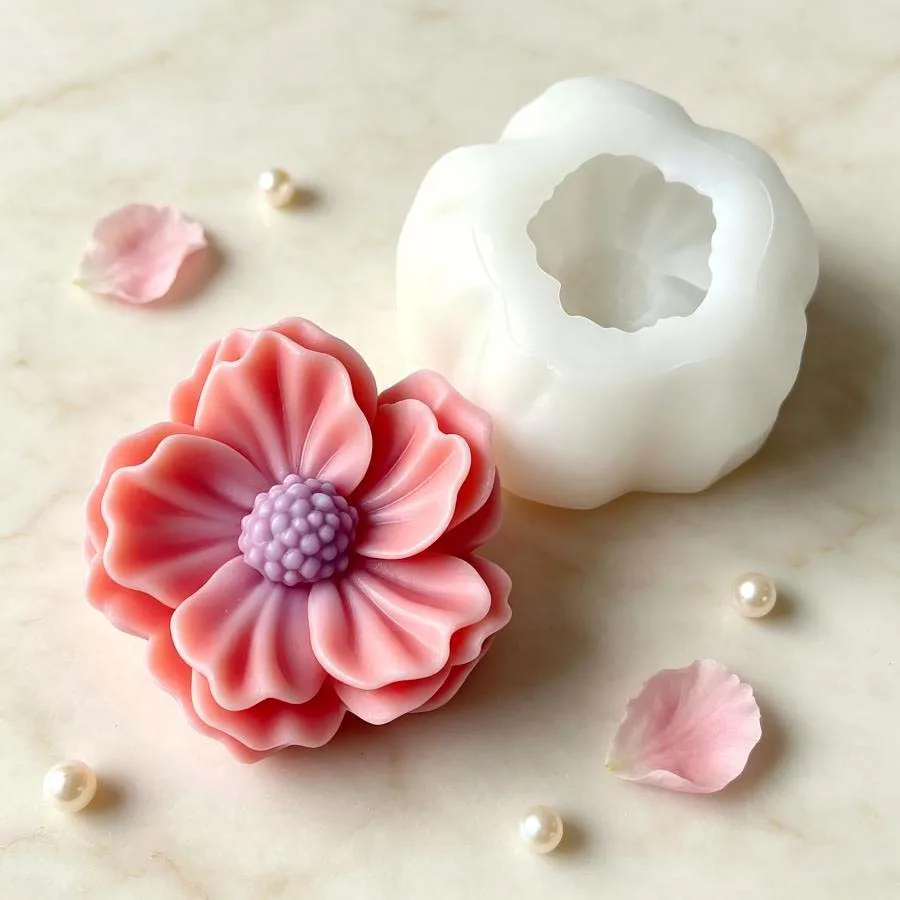 Moule en silicone 3D Fleur de Camélia, pour bougies DIY en forme de fleur, savons, produits en plâtre, moules pour artisanat en ciment, cadeaux de festival