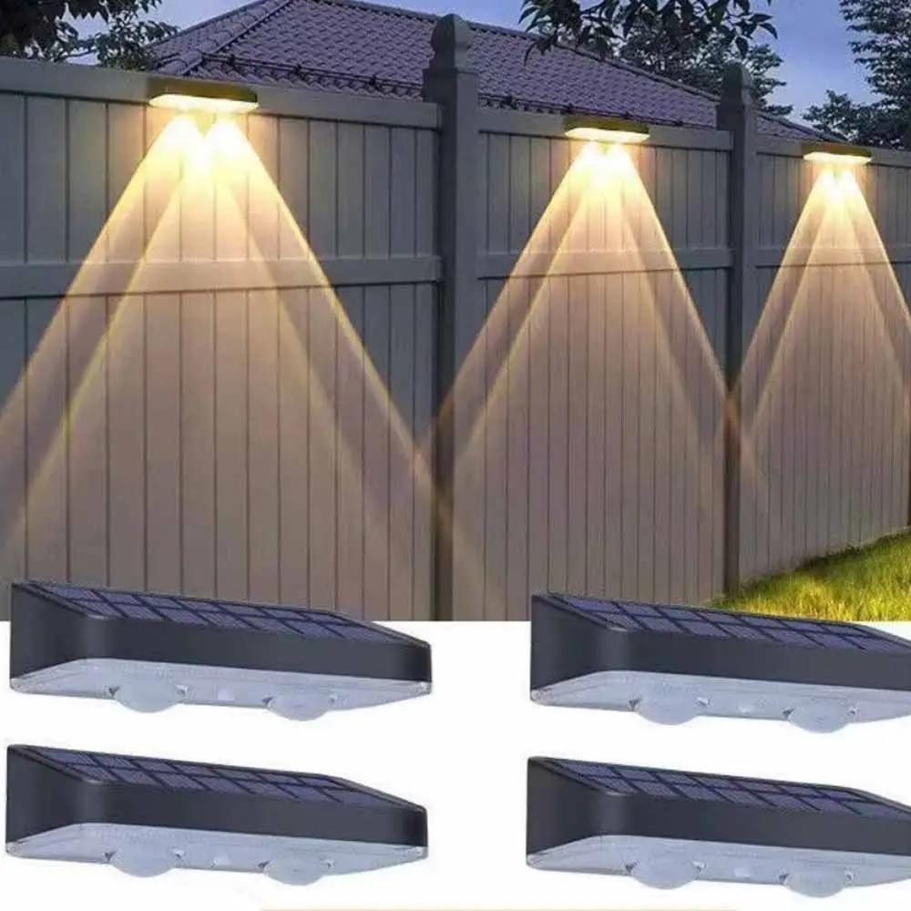 

Dimmable Panel Solar Wall Light Waterproof 3 Color Changing Solar Fence Lights Automatic Night Light Decorative Lighting