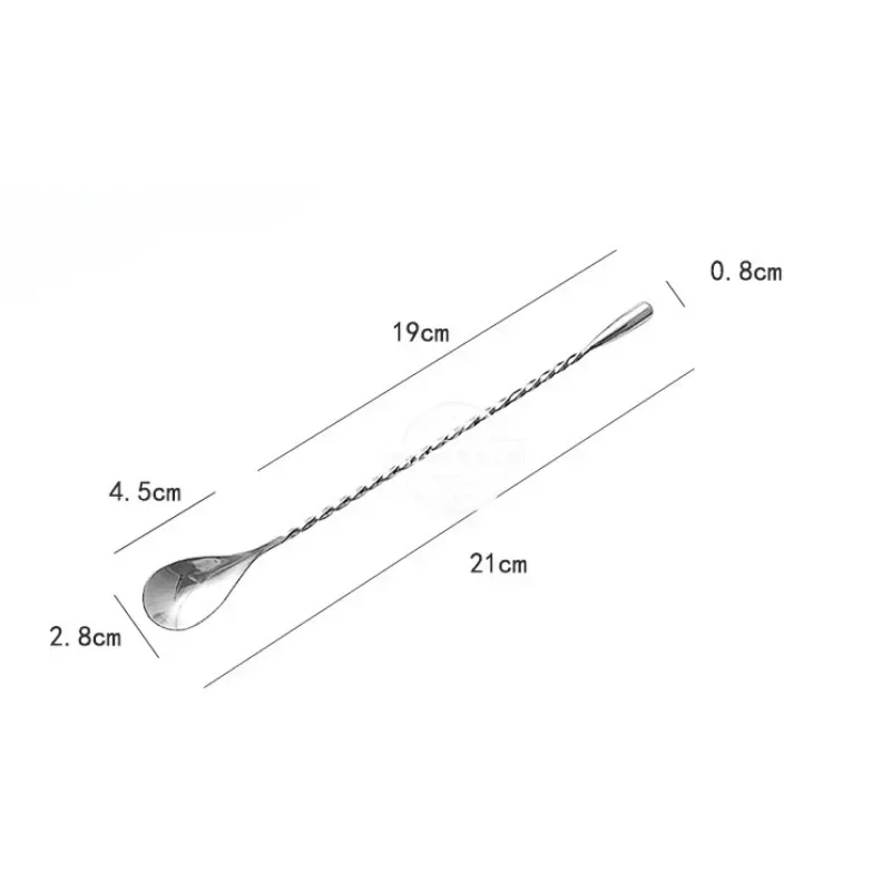 304 Stainless Steel Water Drop Fine Thread Cocktail Mixing Spoon Mini Bar Kitchen Utensils for Professional Mixology
