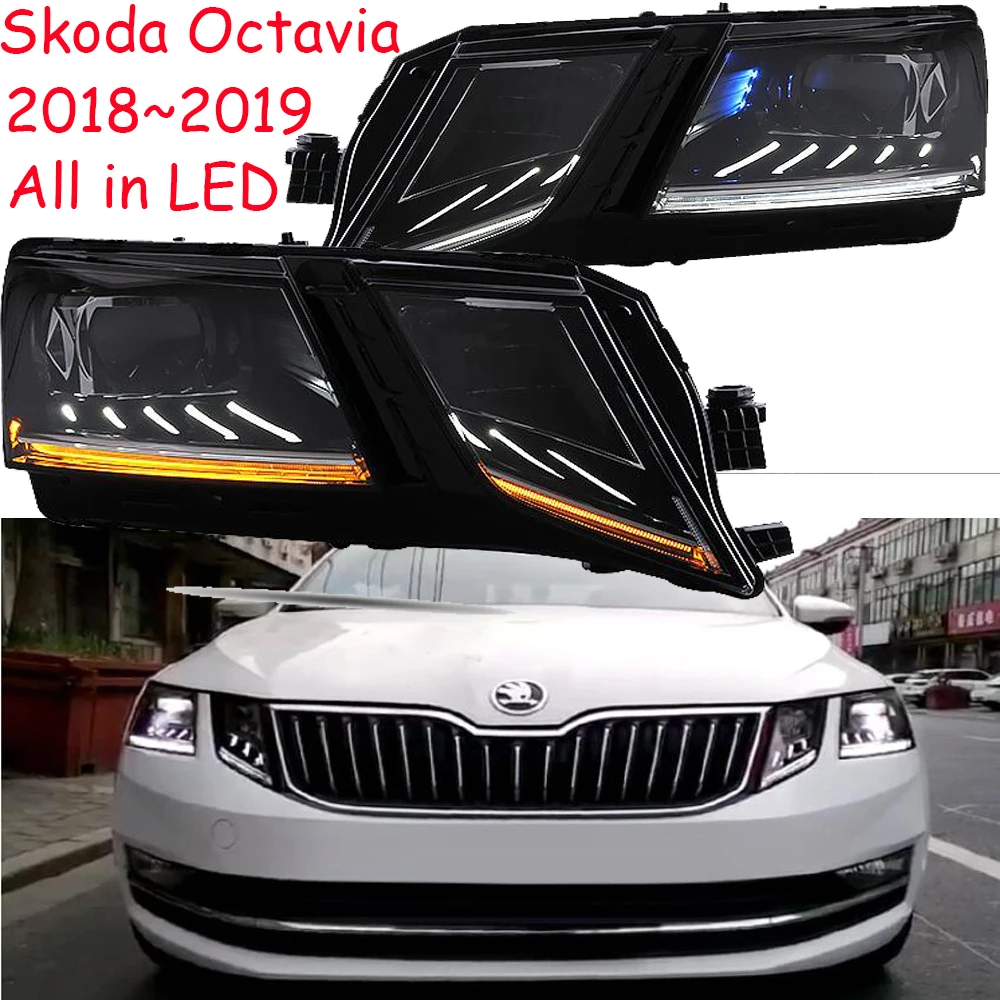 

2018~2020y car bupmer head light for Skoda Octavia headlight car accessories Full LED fog for Octavia headlamp