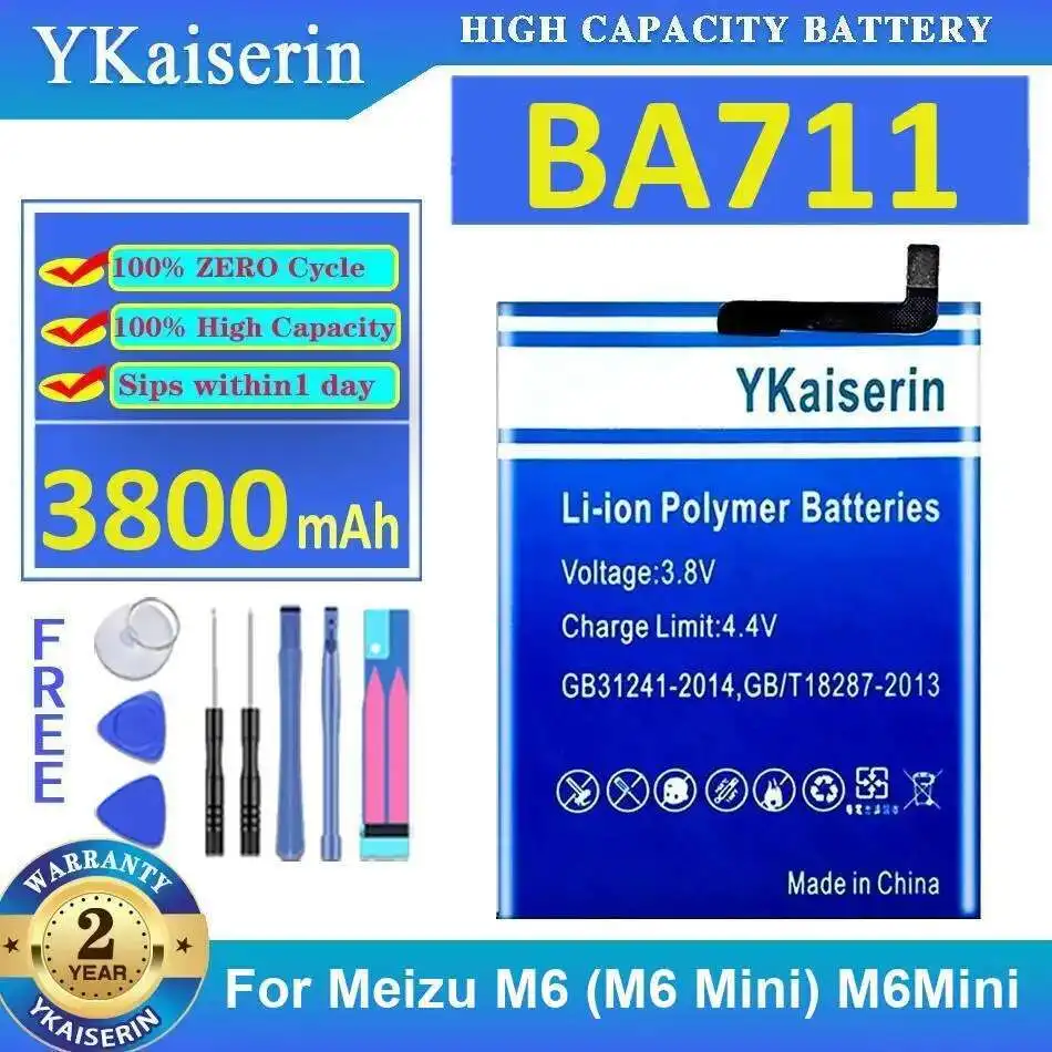 

Mobile Phone Battery 3800Mah Premium Replacement BA711 For Meizu M6 Mini M6mini