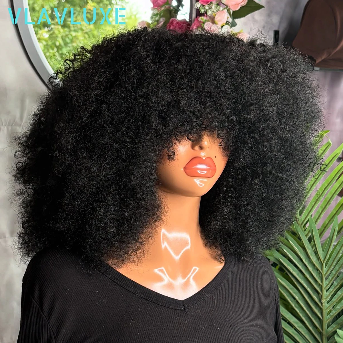 

Афро-кудрявый волнистый бесклеевой парик плотности 400, бразильский парик Remy Wear And Go 13x4 HD, прозрачный кружевной передний предварительно сорванный парик для женщин