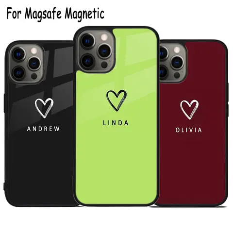 Personalised Pure Colors Wireless Charge Phone Case For iPhone 17 Air 15 16 16e 14 13 11 12 Pro Max Plus Magsafe Magnetic Cover