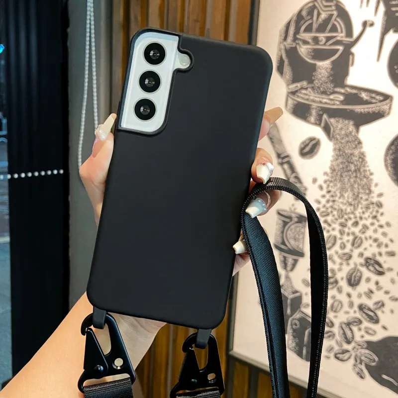 Schutzhülle mit Trageriemen für Samsung Galaxy A54 A36 A17 A55 A16 S24 Ultra S26 S23 FE S25 Plus, Schulter-Crossbody-Lanyard-Halsband, Silikonhülle – Detail 12