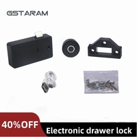 Black High Security Small Fingerprint Drawer Lock Smart Keyless Electronic Cabinet Lock