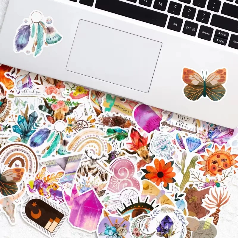 50 Bohemian Graffiti Sticker Scrapbook Notebook Car Door Stickers Scrapbooking Cute  Supplies Vintage