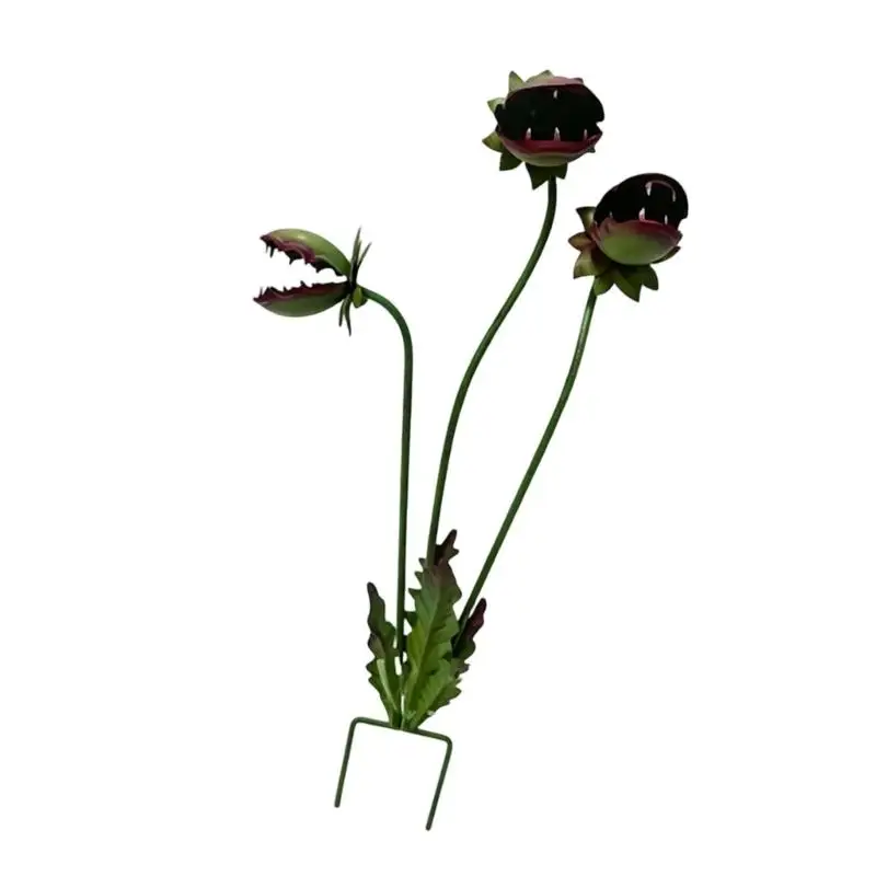 Kreativer Gartenpfahl für fleischfressende Pflanzen aus Metall für Rasen und Blumenbeet Freien mit abnehmbarem Design D2RD – Detail 9
