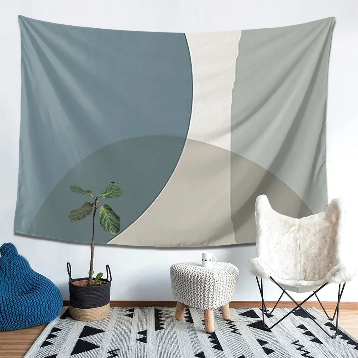 

Mid Century Minimali Tapestry Decoration Art Aesthetic Tapestries for Living Room Bedroom Home Wall Cloth Wall Hanging