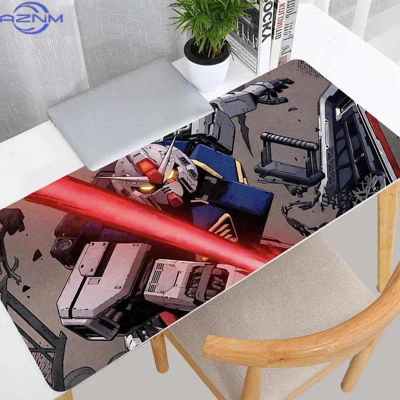 Anime Robot Pop Art Orange Base Mouse Pad, Rubber Non-Slip Gaming Desk Mat, Smooth Surface Keyboard Pad for PC Gaming and Office