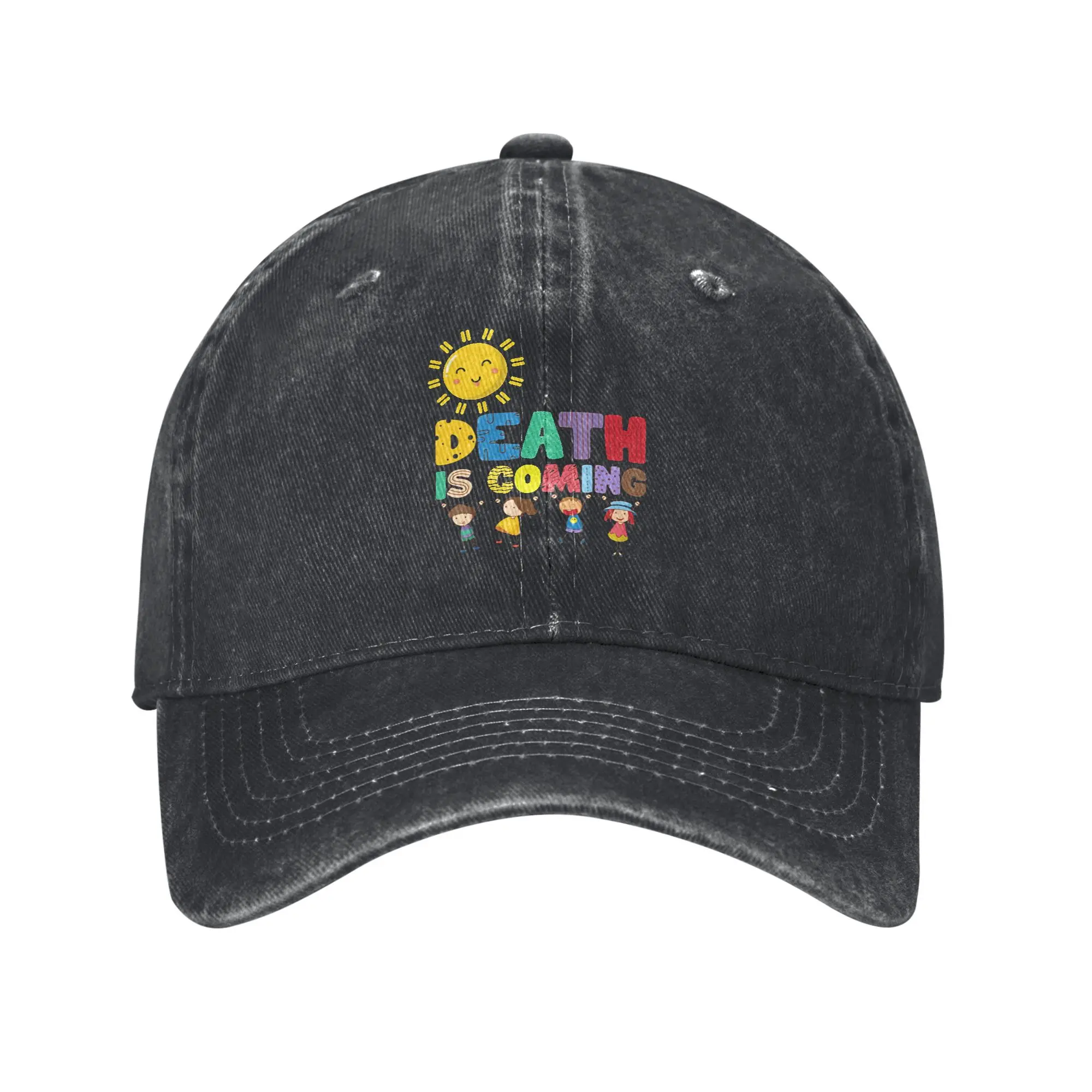 

Death Is Coming Casual Baseball Cap Summer Trucker Hat Hot Sale Running Hippie Hip Hop Hats Couple Women Vintage Baseball Caps