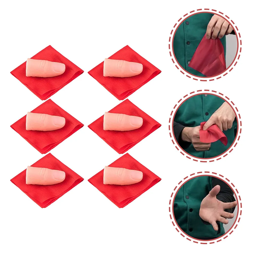 

6Set Fake Thumb Finger Tips for Silk Scarf Trick Realistic Look Strong Plastic Magic Props Stage Party Gathering Kids