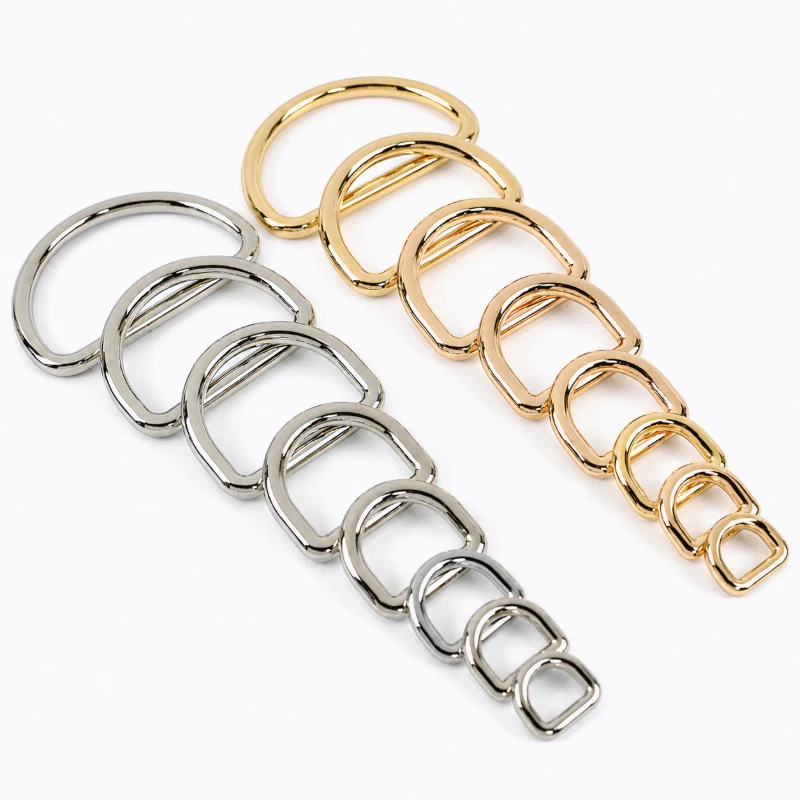 20/50/100Pcs 10-38mm Seamless D Ring Metal Buckles Bags Strap Belt Buckle Dog Collar Ring Clasp Hook DIY Hardware Accessories