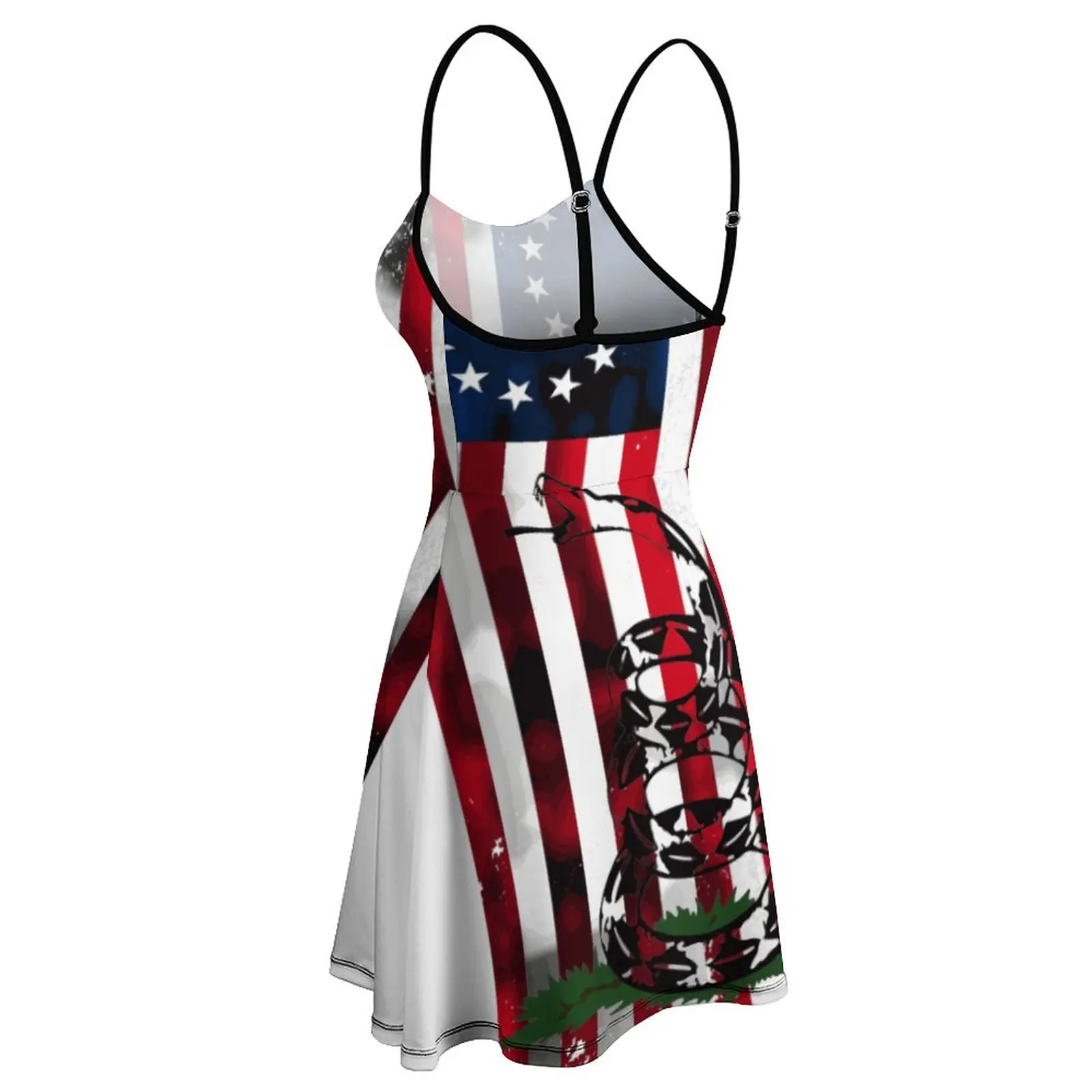 Vestido de tirantes con estampado de la bandera de Betsy Ross Gadsden para mujer, ropa Sexy desgastada y Vertical, vestidos de cóctel con gráfico de Humor, gran oferta