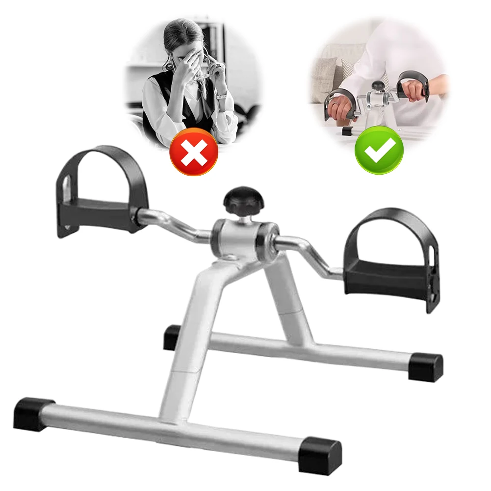 

Portable Pedal Exerciser Mini Exercise Bike Adjustable Resistance Under Desk Bike Pedal Exerciser for Indoor Leg Rehabilitation