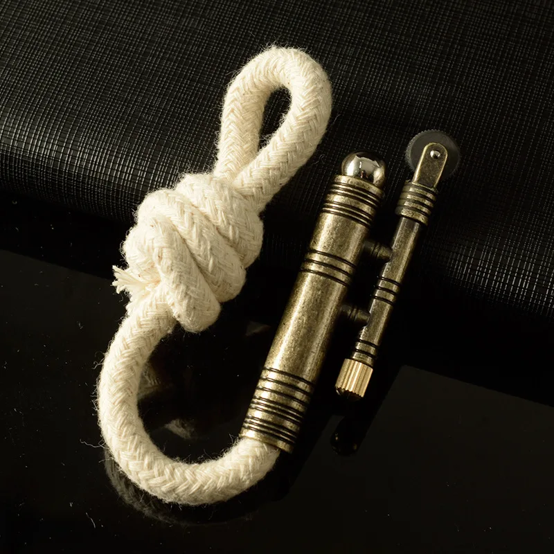 New Cotton Rope Cigar Igniter Metal Windproof Open Fire Lighter Grinding Wheel Coal Oil Cigarette Lighters & Smoking Accessories - Image 4