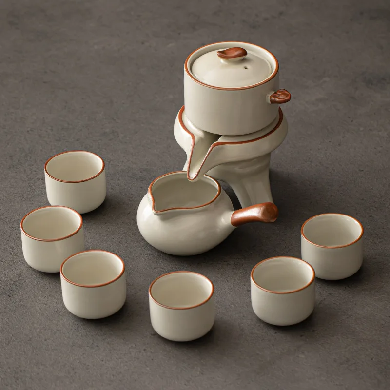Automatic Tea Maker, Lazy Stone Mill, Rotating Water Outlet, Household Chinese Tea Pot, Teacup