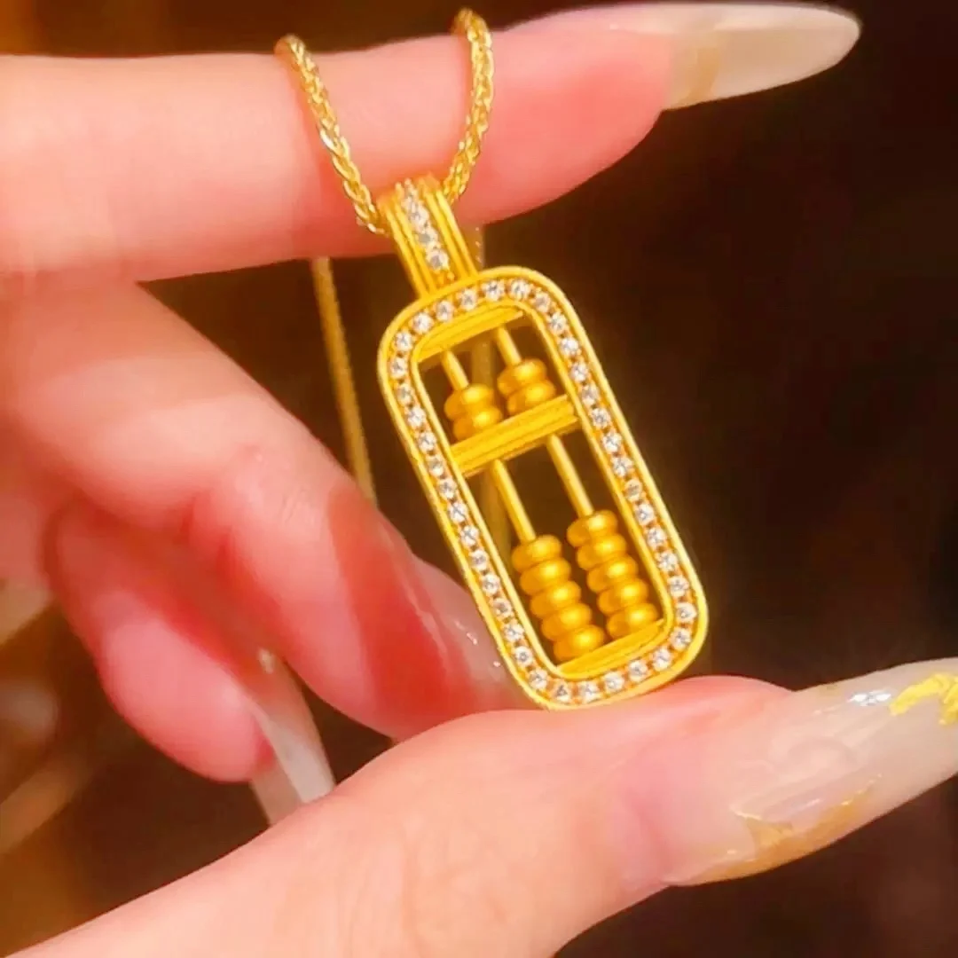 

Женский кулон с бриллиантами Abacus, золото 24 карата, AU999 | Градиентные эмалевые бусины со скрытой гравировкой "Ритм".