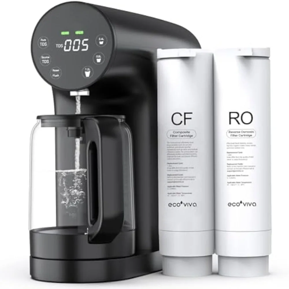 RO water filter for reverse osmosis system, 4-stage filtration, zero installation of real-time TDS monitor