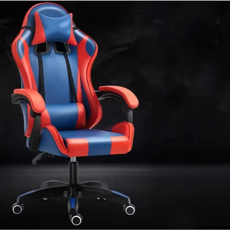 Silla ergonómica de respaldo alto, color negro, para jugadores de PC, ordenador y videojuegos.