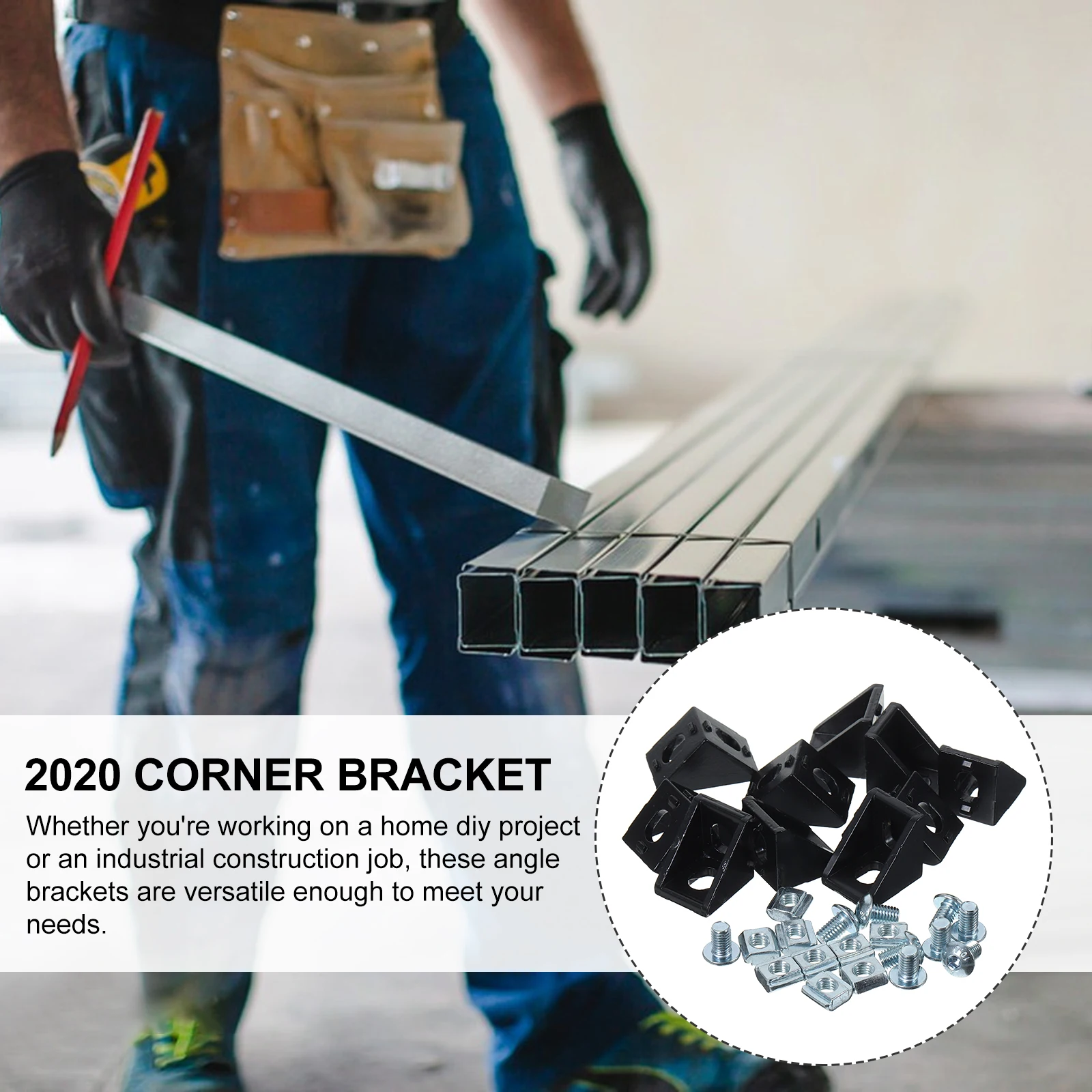 

10Pcs 2020 Corner Bracket Connector Aluminum Profile L Bracket 90 Degree Angle Brace Extrusion Fasteners for DIY Industrial