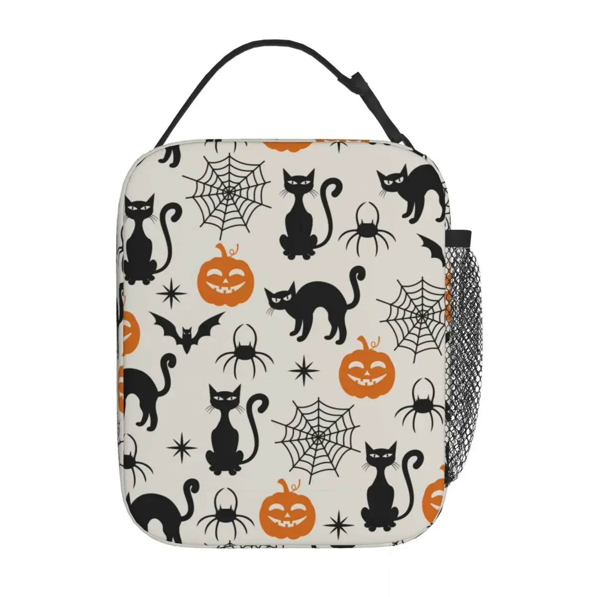 

Halloween Pumpkins Cats Bats Insulated Lunch Bag High Capacity Reusable Thermal Bag Tote Lunch Box School Outdoor Food Handbags