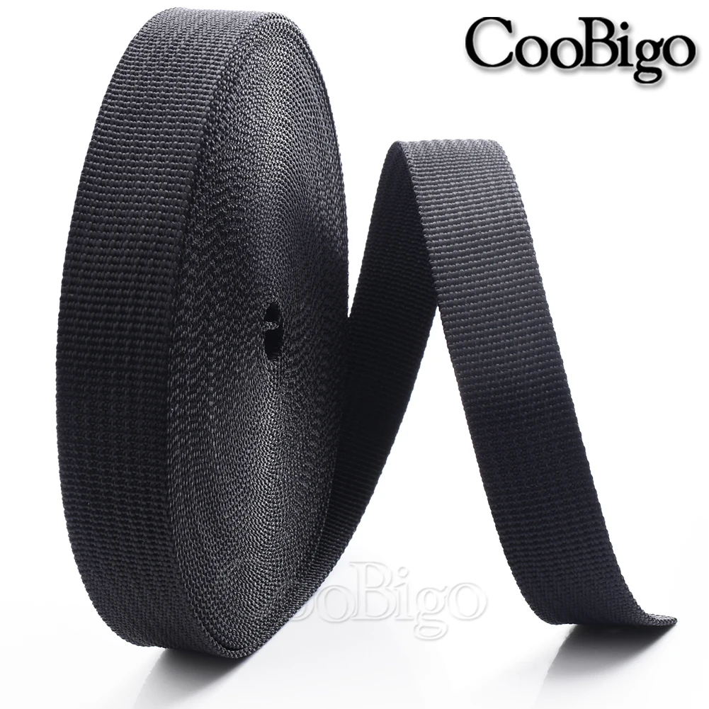 5Yard Webbing Ribbon Band Strap Tape for Dog Collar Harness Belt DIY Bag Craft Sewing Accessories 10/15/20/25/30/38/50mm Black