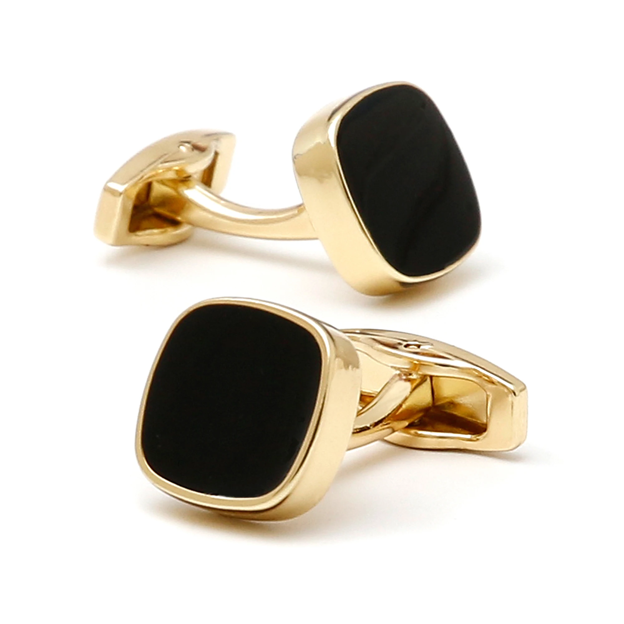 Cufflinks for Men XK23010 Classic Black Square Gold Silver Color Dress Shirt Cuff Links Jewelry