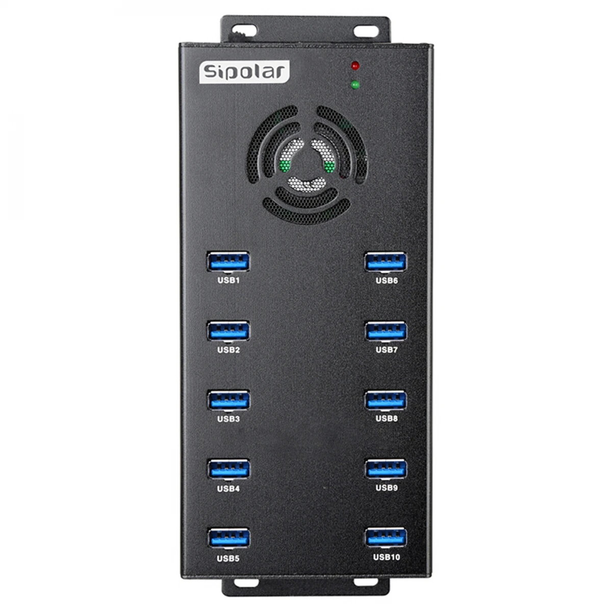 

Sipolar A-423 120W Powered Industrial USB3.0 10 Ports Charger Hub 5Gbps Supper Speed with Power Adapter for iPhone Tablets Phone