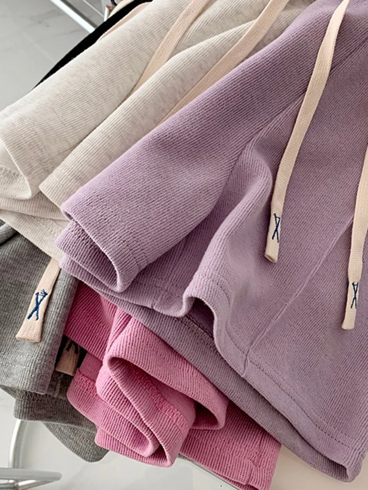 AOSSVIAO 2026 Sommer-Shorts für Damen: Elastische, süße Mädchen-Shorts im koreanischen Stil, Harajuku, schlichte graue Hosen für Studentinnen – Detail 5